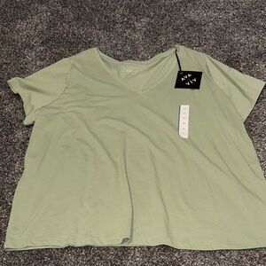 Women's Green V-Neck Top